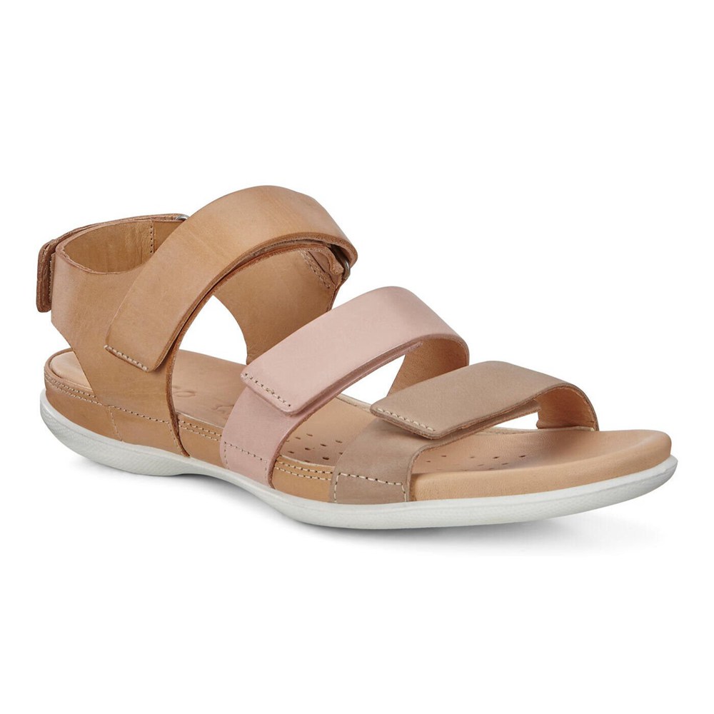 ECCO Womens Sandals Brown/Pink - Flash Flat - AXD-796054